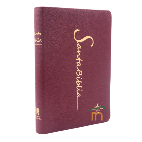Biblia mediana letra grande RVR60 - Imitación Piel - Vino fuerte cursiva - Image 3