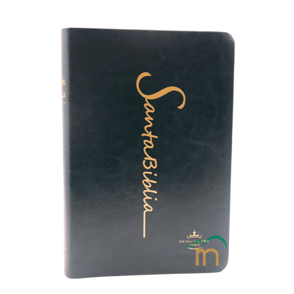 Biblia mediana letra grande RVR60 - Imitación Piel - Verde oscuro cursiva