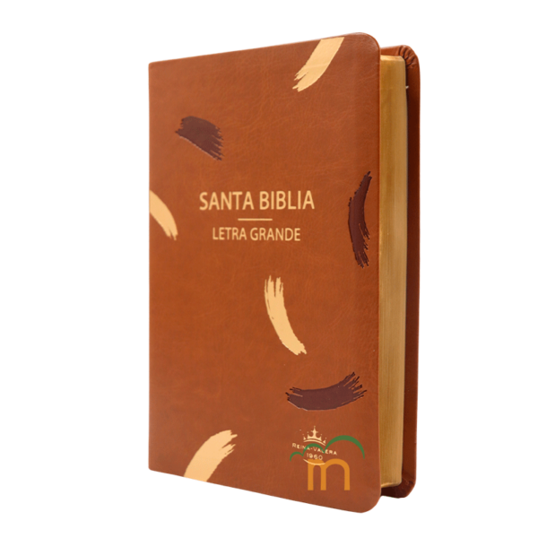 Biblia mediana letra grande RVR60 - Imitación Piel - Café líneas - Image 2