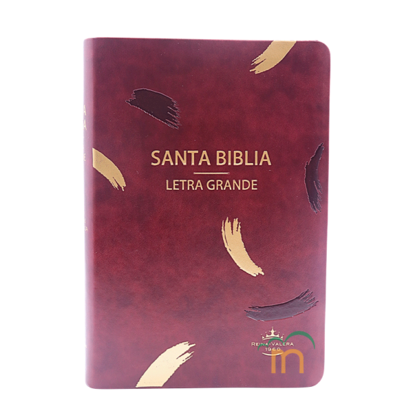 Biblia mediana letra grande RVR60 - Imitación Piel - Vino líneas