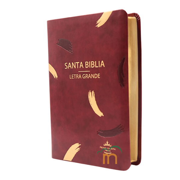 Biblia mediana letra grande RVR60 - Imitación Piel - Vino líneas - Image 2