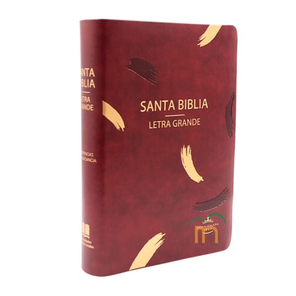 Biblia mediana letra grande RVR60 - Imitación Piel - Vino líneas - Image 3