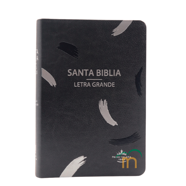 Biblia mediana letra grande RVR60 - Imitación Piel - Gris líneas