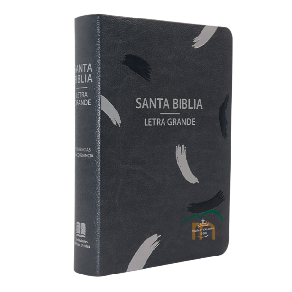 Biblia mediana letra grande RVR60 - Imitación Piel - Gris líneas - Image 3