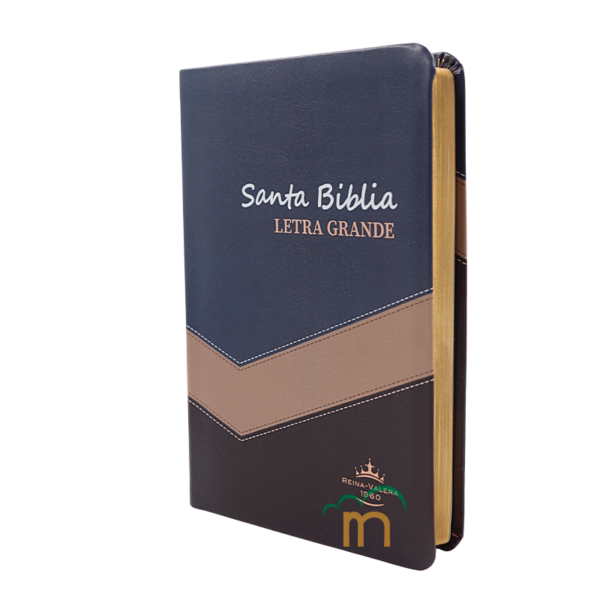 Biblia mediana letra grande RVR60 - Imitación Piel - Azul beige - Image 2