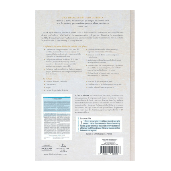 Biblia de estudio de César Vidal RVR60 - Tapa dura - Image 3