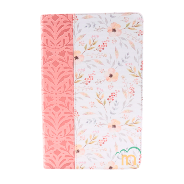 Biblia manual RVR60 - Rosa flores - Imitación piel