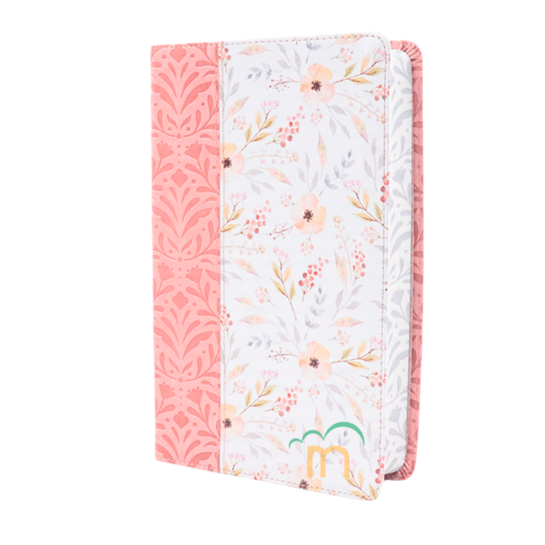 Biblia manual RVR60 - Rosa flores - Imitación piel - Image 2