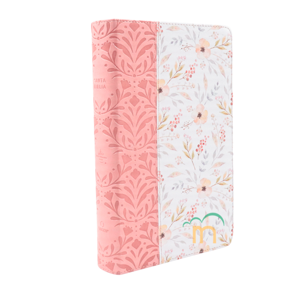 Biblia manual RVR60 - Rosa flores - Imitación piel - Image 3