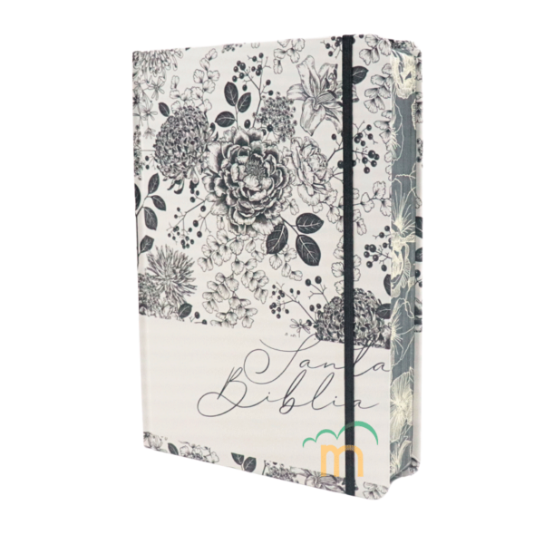 Biblia de apuntes RVR60 - Blanco negro flores - Tapa dura - Image 2