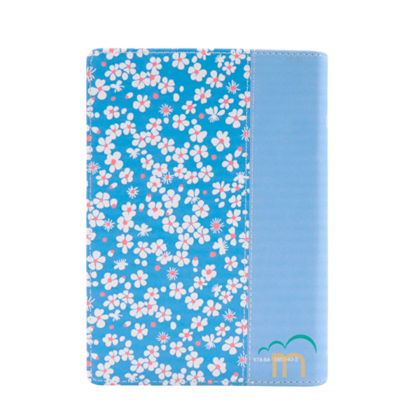 Biblia Compacta Flores Azul Claro RVR60 - Imitación Piel - Image 4