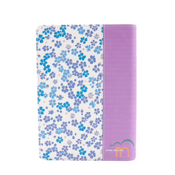 Biblia Compacta Flores Lila Claro RVR60 - Imitación Piel - Image 4