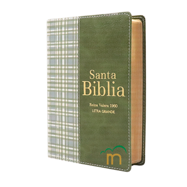 Biblia Compacta Cuadros Verde Claro RVR60 - Imitación Piel - Image 2