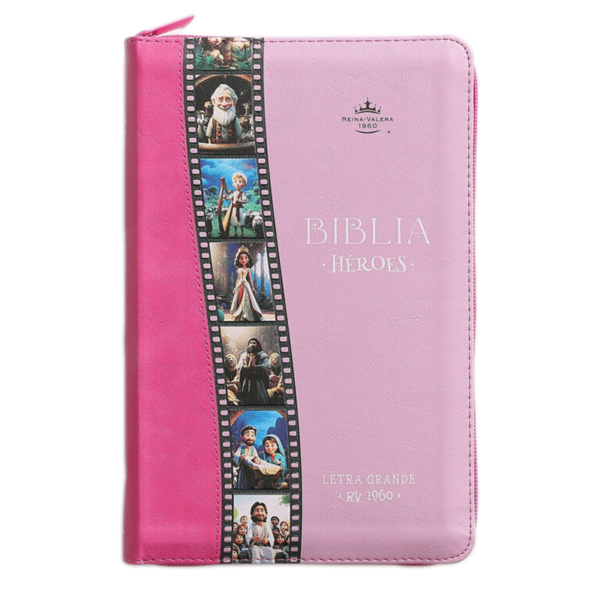 Biblia héroes RVR60 - Bitono rosa - Cierre