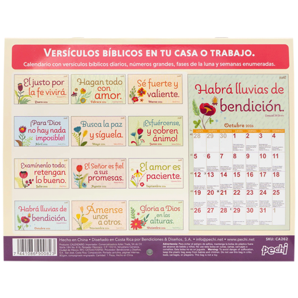 Calendario de pared Pechi 2026 - Fe y esperanza - Image 2