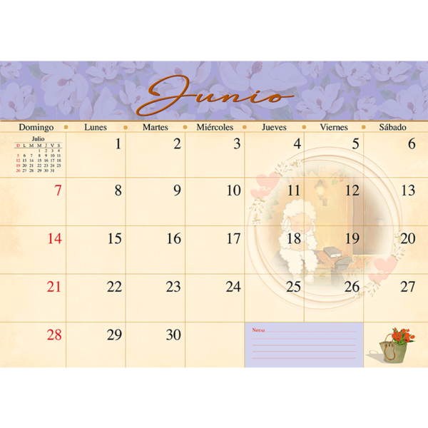 Calendario 2026 - Ovejitas programador - En ti confío Señor - Turquesa - Image 3