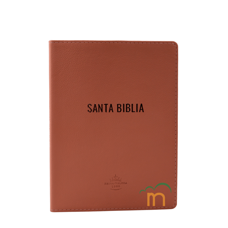 Biblia mediana RVR60 - Rosa palo - Canto bronce - Piel genuina