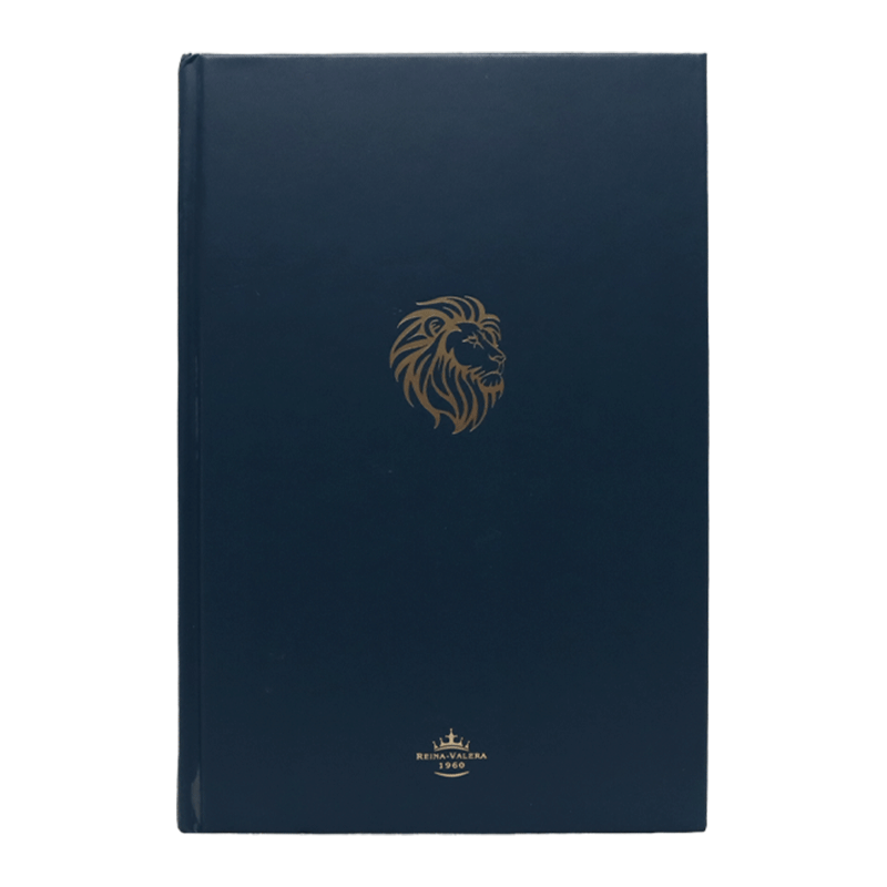 Biblia mediana RVR60 - León minimalista azul marino - Tapa dura