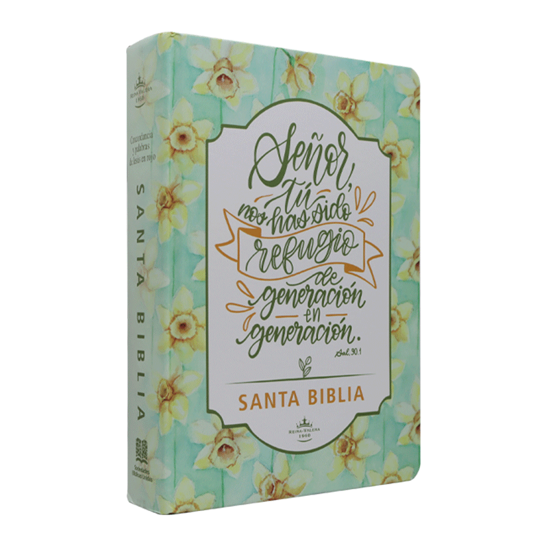 Biblia mediana RVR60 - Lettering flores verdes - Tapa dura - Image 2