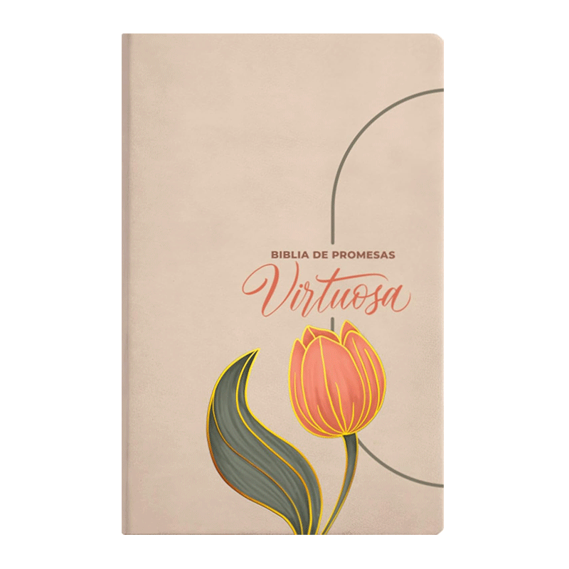 Biblia virtuosa con 92 devocionales RVR60 - Crema - Imitación Piel