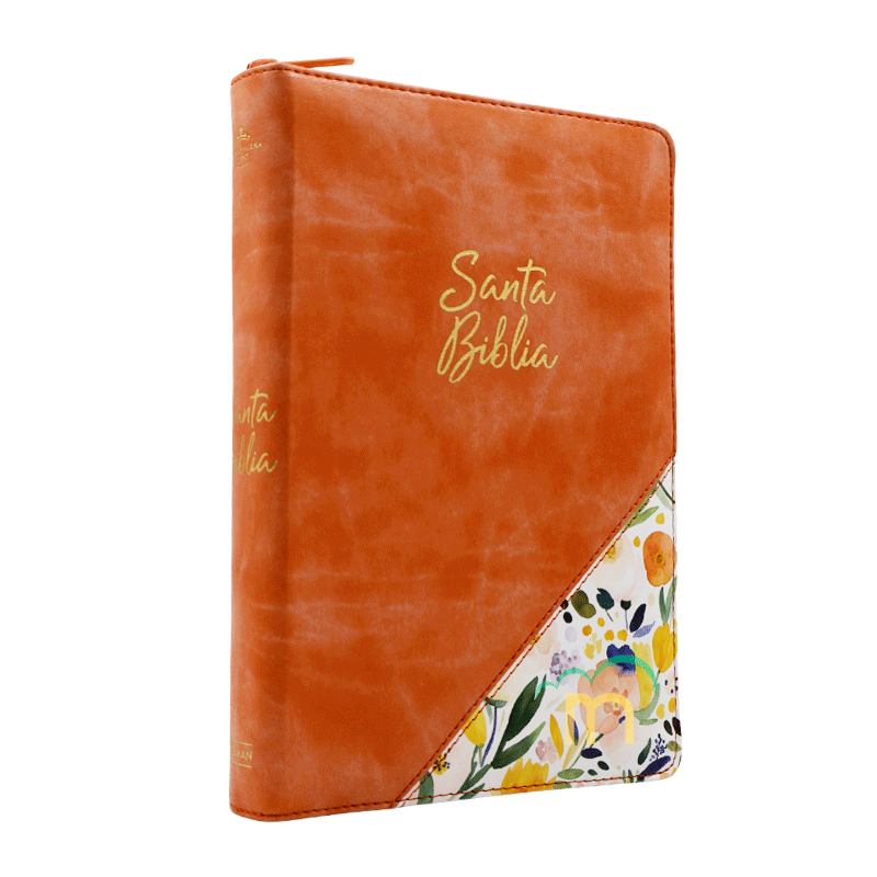Biblia manual letra grande RVR60 - Caramelo floral - Cierre - Índice - Image 3