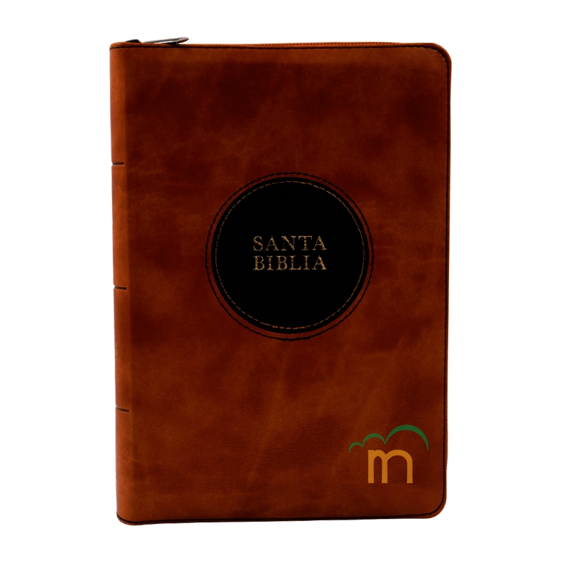 Biblia manual letra gigante RVR60 - Marrón negro - Cierre - Índice