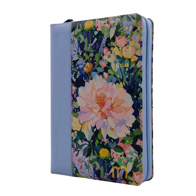 Biblia manual letra gigante RVR60 - Celeste floral - Cierre - Índice - Image 2