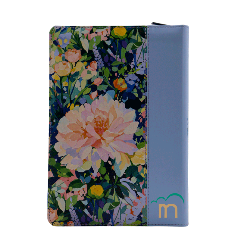 Biblia manual letra gigante RVR60 - Celeste floral - Cierre - Índice - Image 4