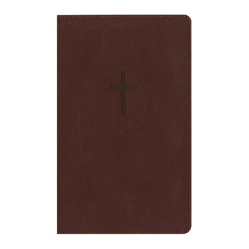 Biblia de referencia en la columna central letra grande NTV con Filament - Café - SentiPiel