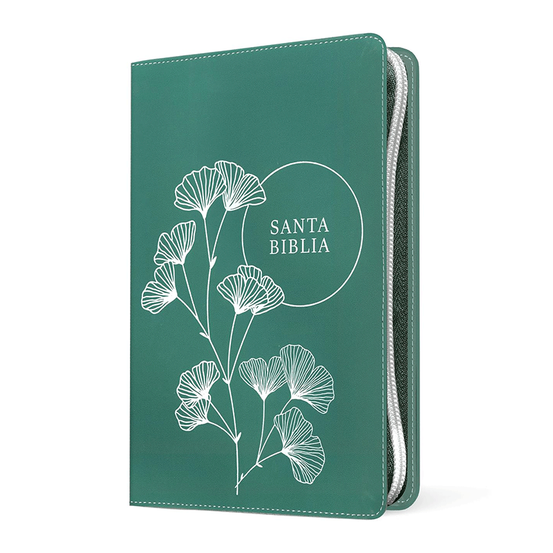 Biblia de referencia en la columna central letra grande NTV con Filament - Verde - SentiPiel - Cierre - Image 2