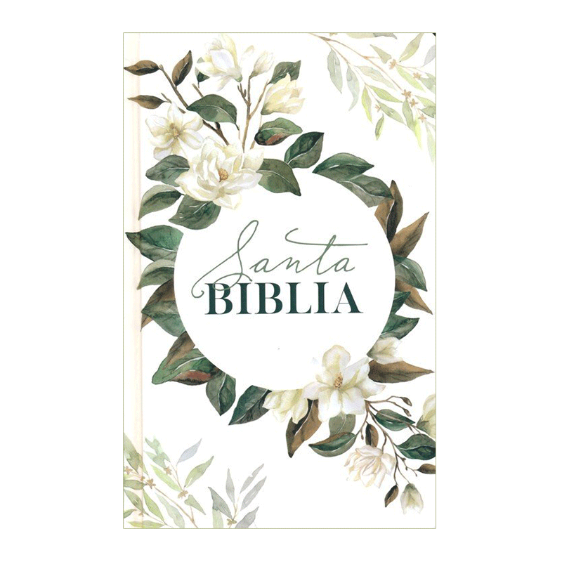 Biblia manual letra grande RVR60 - Flores verde - Tapa dura