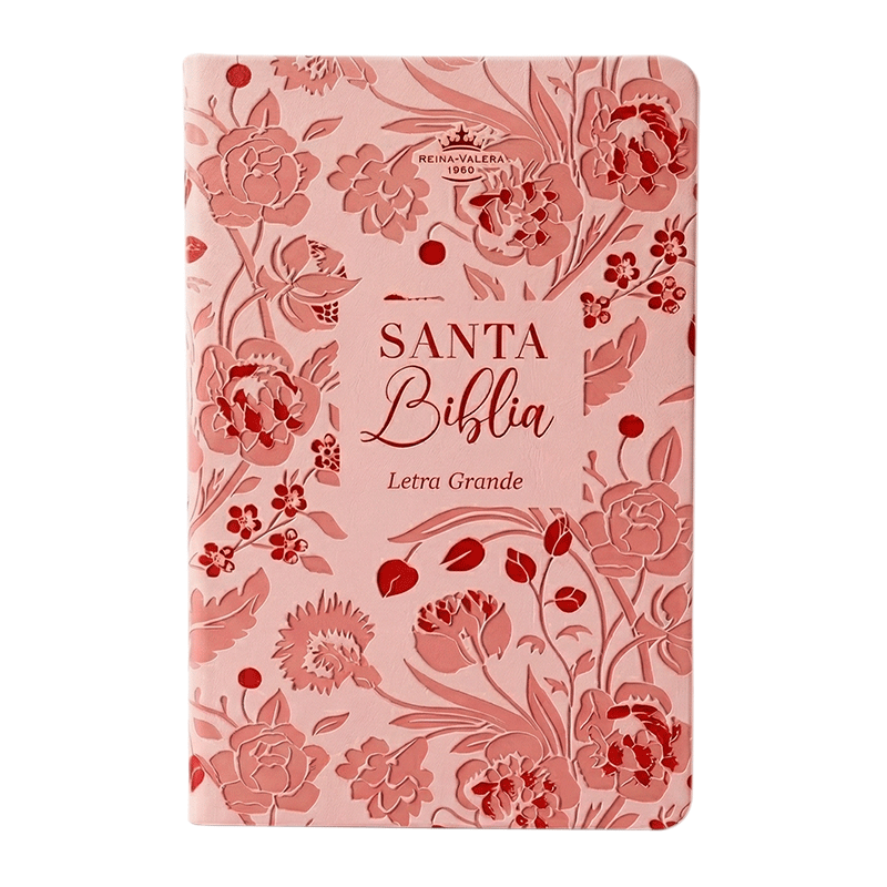 Biblia obsequios y premios RVR60 - Rosa floral - Imitación Piel - Cierre