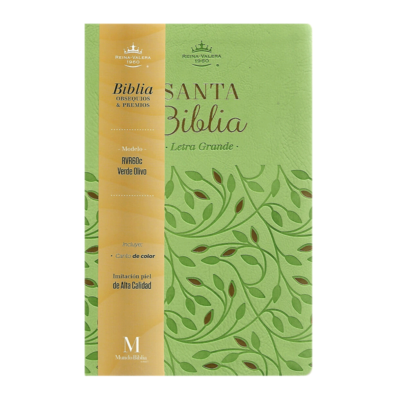 Biblia obsequios y premios RVR60 - Verde olivo - Imitación Piel - Cierre